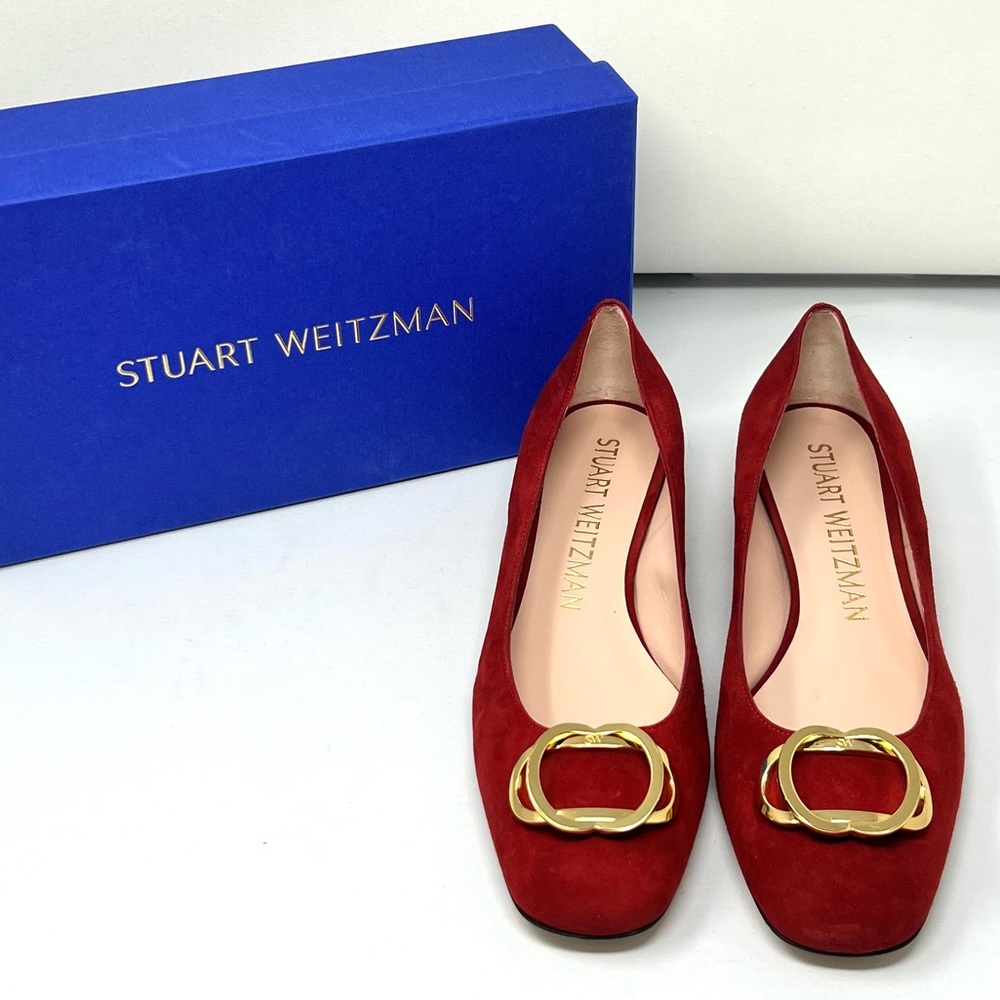 BNIB STUART WEITZMAN red suede shoes